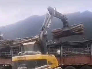 轮式挖掘机式抓木机