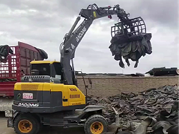 宝鼎抓木机在装卸轮胎领域的应用